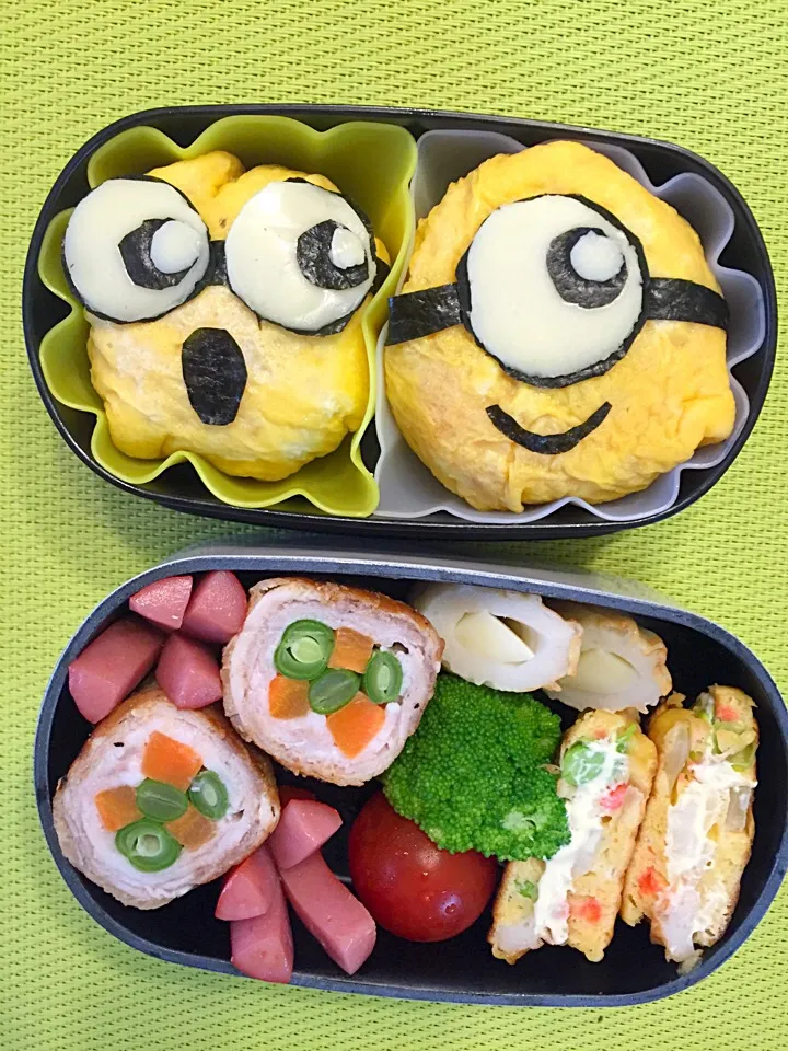 Snapdishの料理写真:キャラ弁❤️ミニオンズ！|Manaさん