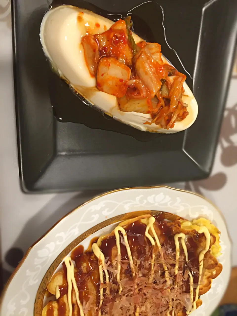 Snapdishの料理写真:お好み焼き、冷奴|ragu_guguguさん