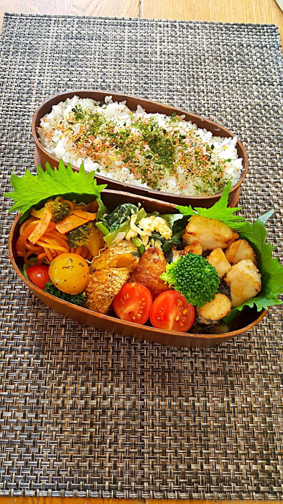 Snapdishの料理写真:今日のお弁当🎵　　のりっこチキン🐔🐔🐔|クッキングオヤジさん