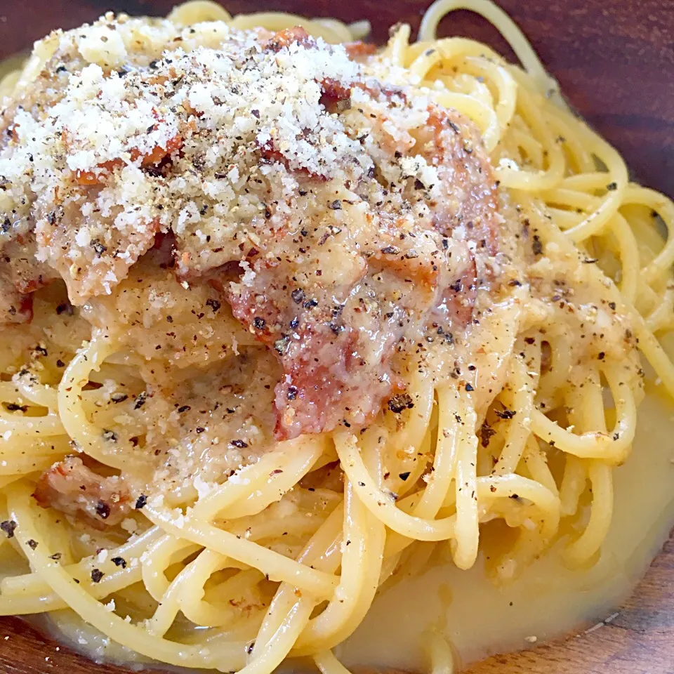 ローマ風カルボナーラ🍝|なーまりさん