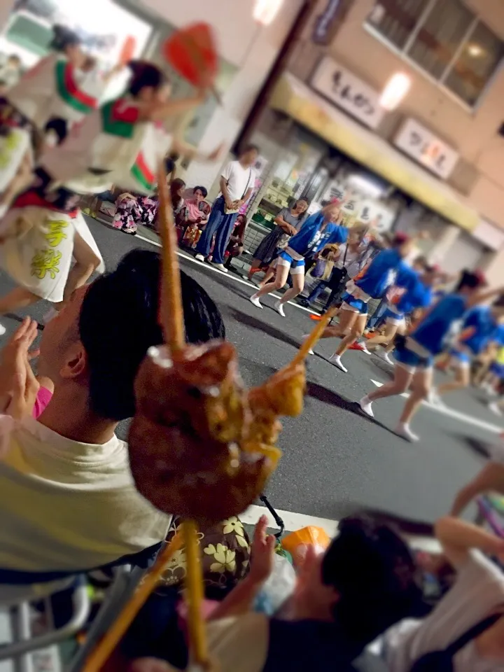 阿波踊り見ながらの焼き鳥|MIEKO 沼澤三永子さん