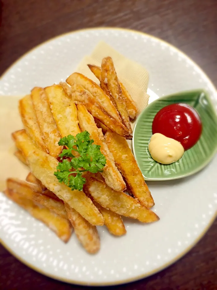 山本真希さんの料理 やみつきフライドポテト☆やみつきー*\(^o^)/*💕|るん♪さん