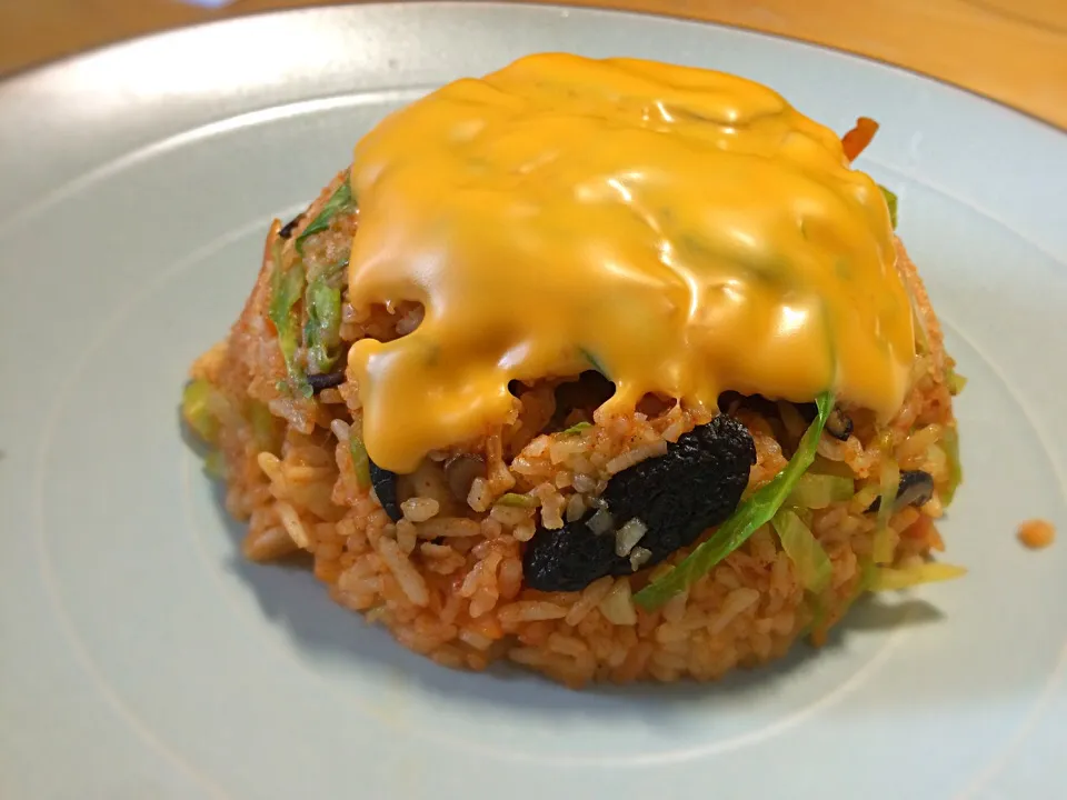 Snapdishの料理写真:Korean pepper paste fried rice with melting cheese|Janet Wongさん