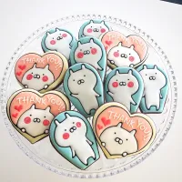 Snapdishの料理写真:LINEスタンプ うさまるのアイシングクッキー