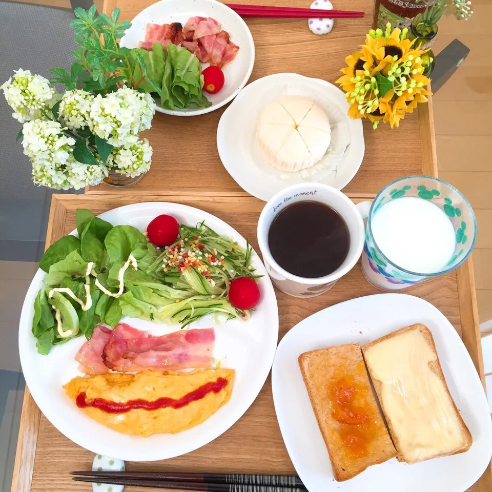 Snapdishの料理写真:7/31❤︎主人と娘の休日モーニング❤︎|Makinsさん