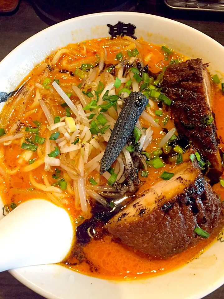 Snapdishの料理写真:鬼金棒で肉々カラシビ味噌らー麺頂きました🍜カラシビ普通 旨い🐷|NOMU'S キッチン🍳さん