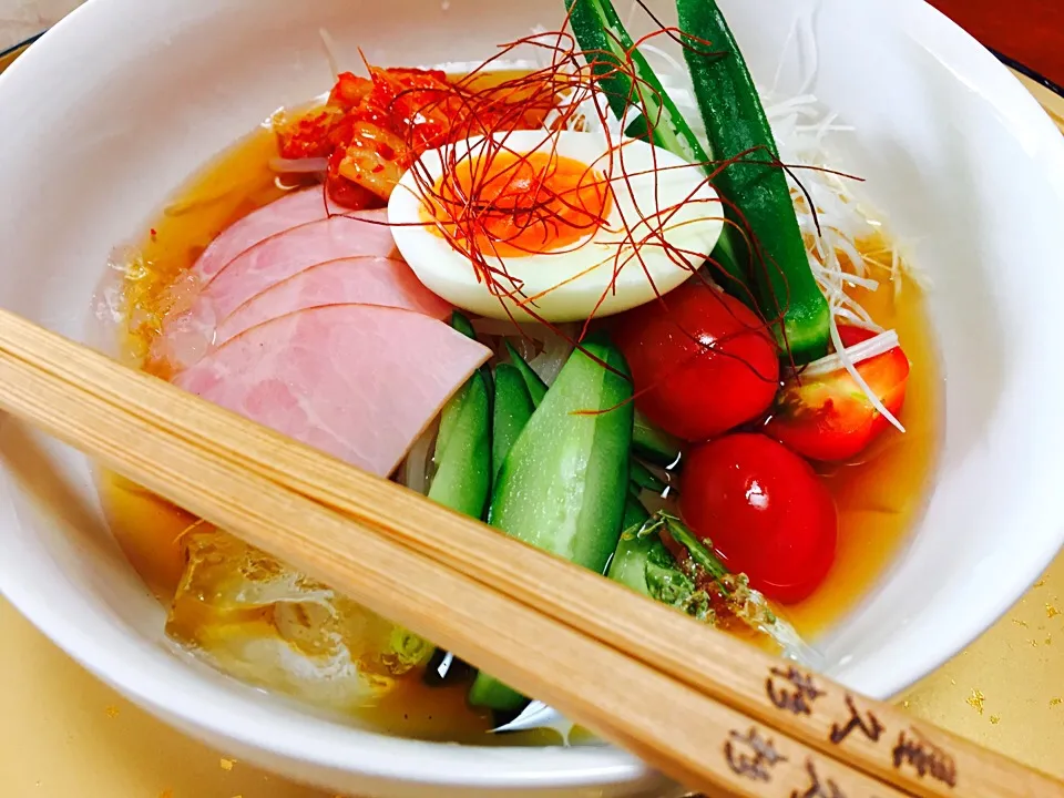 暑い日☀️はさっぱりツルツル盛岡冷麺お家にある材料のっけde😋|ｋｚｓｙｋさん