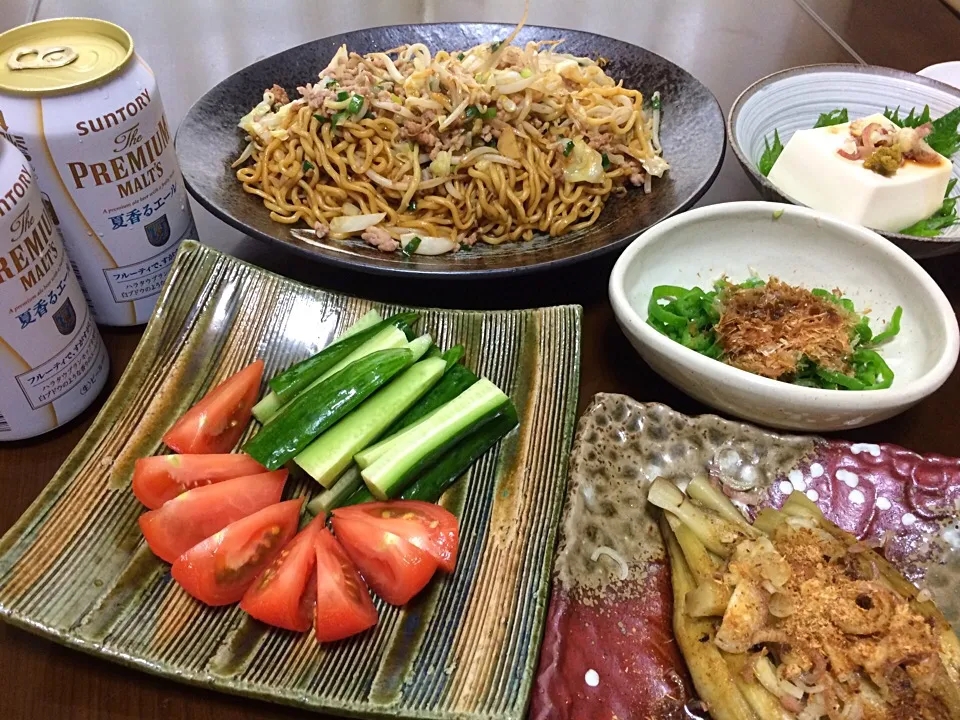 2016.7.31 焼きそば&夏野菜ランチ🍻🍻🍻|ゆみずさん