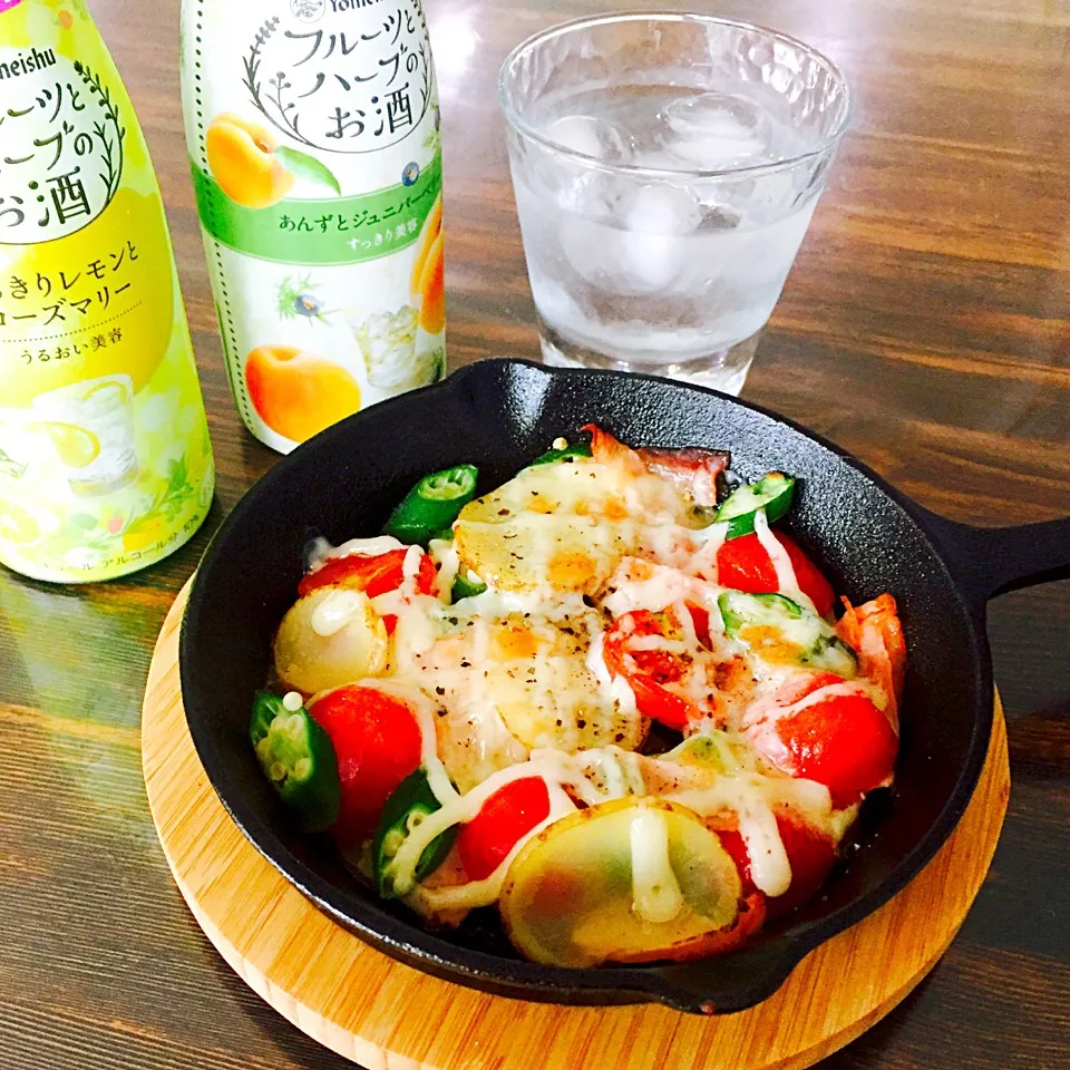 スキレットde夏野菜たちのグリル😋😋😋|いしくん。（たまご王子🥚🐣🐥🐔）さん