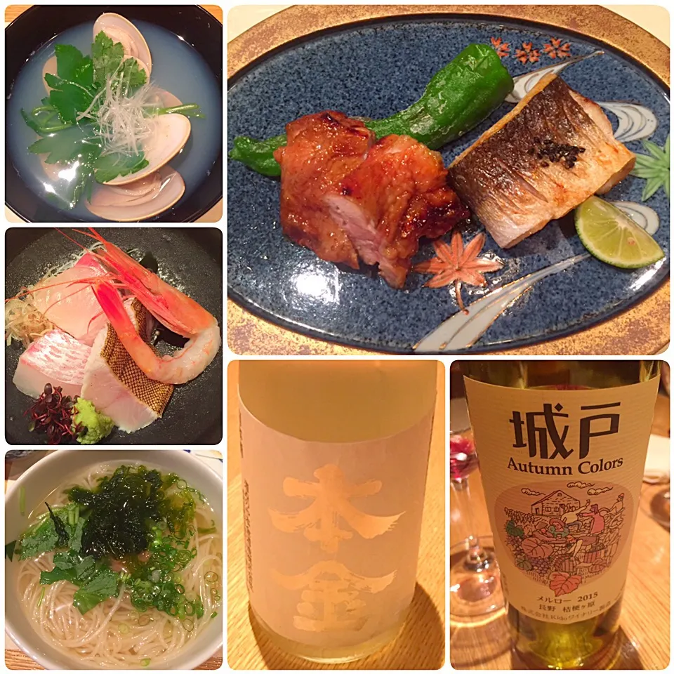 Snapdishの料理写真:諏訪の「都路本」さんにて美味しい料理とワイン、日本酒を堪能🎵 Jazz🎹が流れるオシャレなお店です！|tachiさん