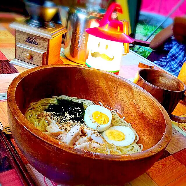 ❀糖質制限❀キャンプ飯◡̈⃝︎⋆︎*糖質ゼロ麺で塩冷麺⑅︎◡̈︎*|もえかなやんさん