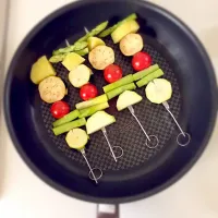 Snapdishの料理写真:蒸し串焼き 夏野菜ver.🍆🍅🌽|さちゃんさん