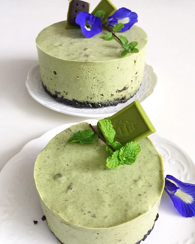 Matcha Oreo no bake cheesecake|12Dragonさん