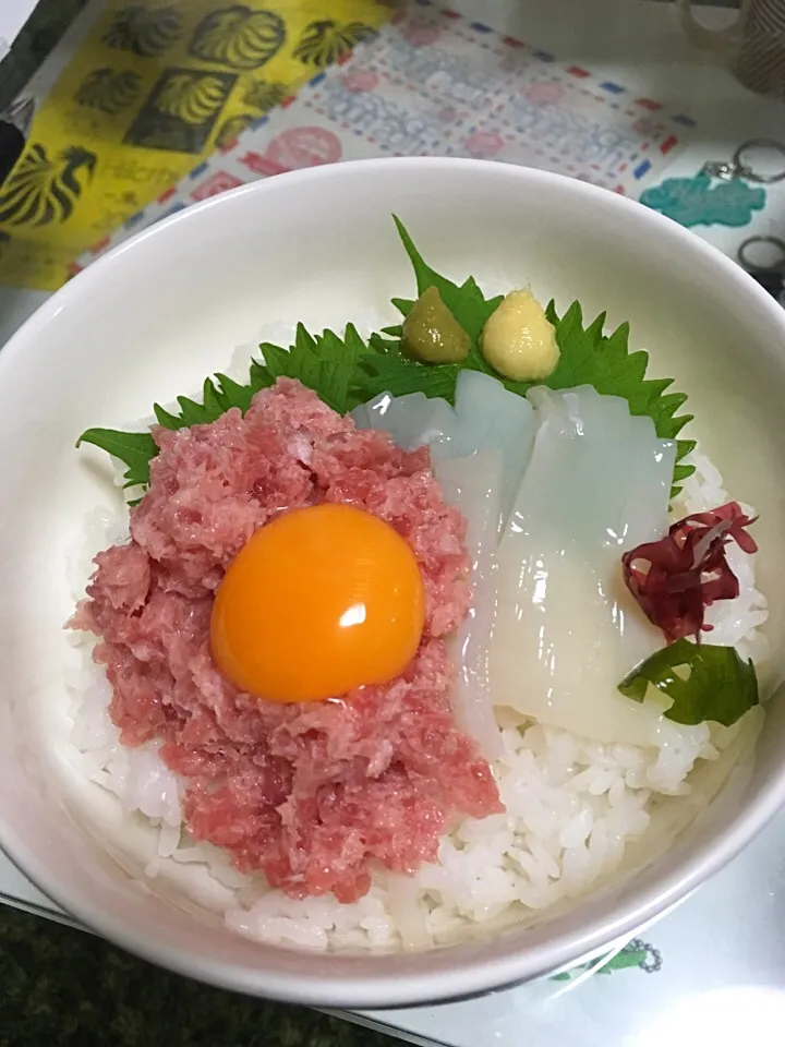 するめいかとまぐろのたたき丼|AyuChさん