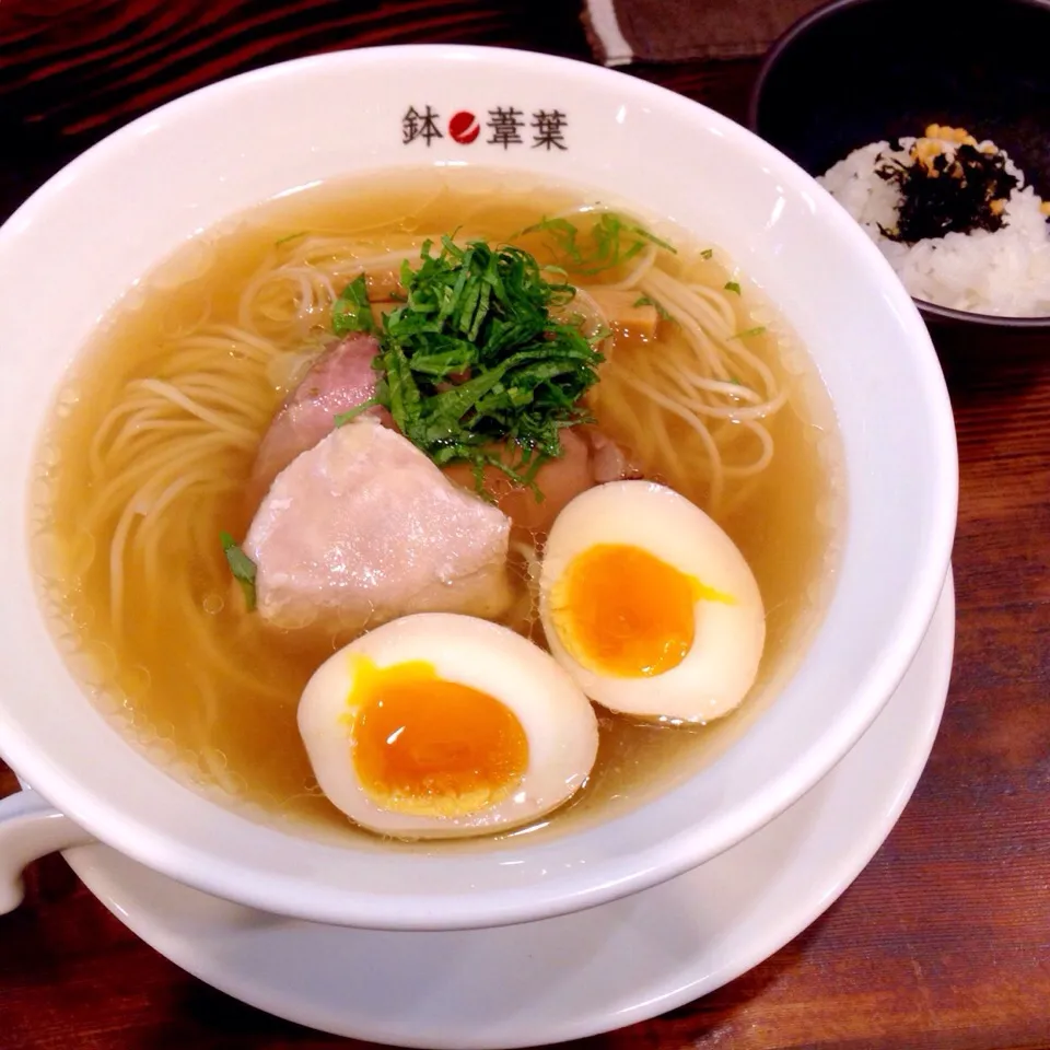 塩梅しそラーメン、ひとくちご飯付き。|chacoさん