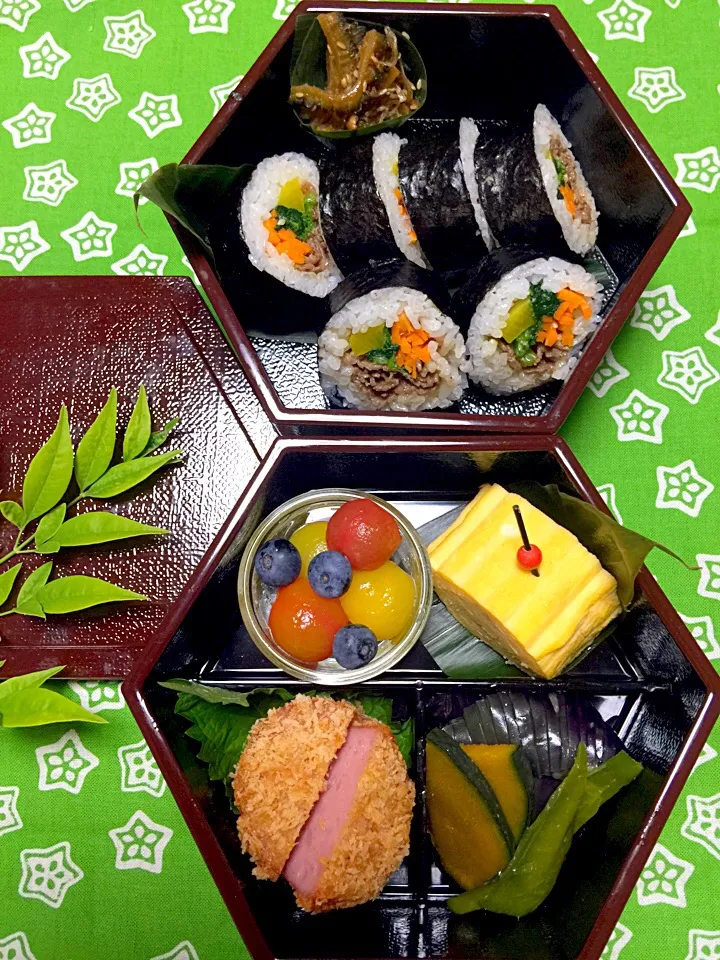 Snapdishの料理写真:夏野菜煮浸し弁当❤︎|Mayumi Konishiさん