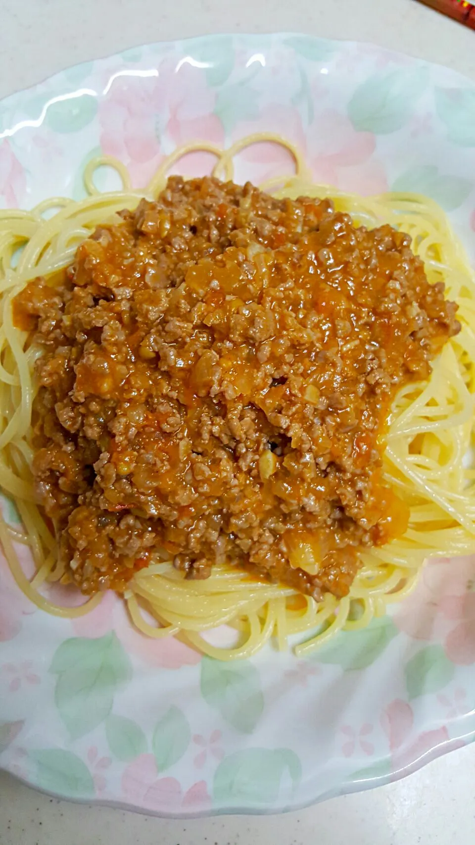 Snapdishの料理写真:息子の朝食☀🍴　ミートソース🍴|クッキングオヤジさん