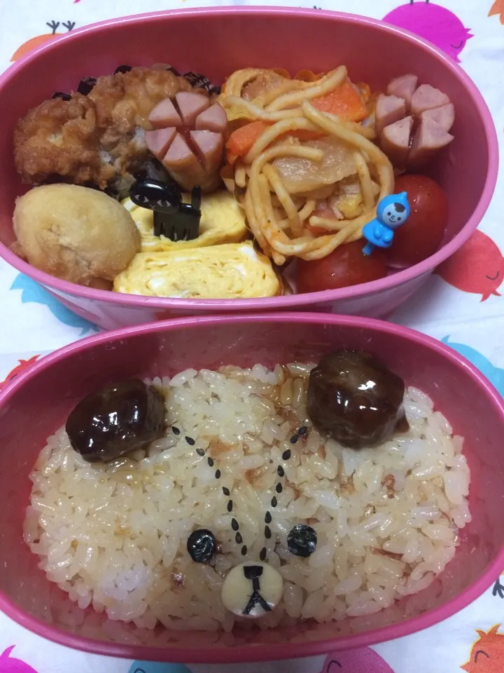 Snapdishの料理写真:学童弁〜くまのジャッキー詰め弁〜|こむぎさん