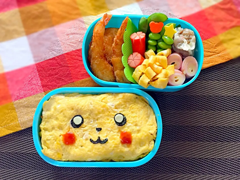 ピカチュウオムライス弁当♪|あきとんとんさん