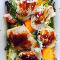 Snapdishの料理写真:roasted vegetables with chicken wings|londonfrogさん