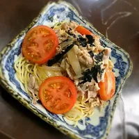 Snapdishの料理写真:冷しゃぶパスタ|見習い料理男子さん