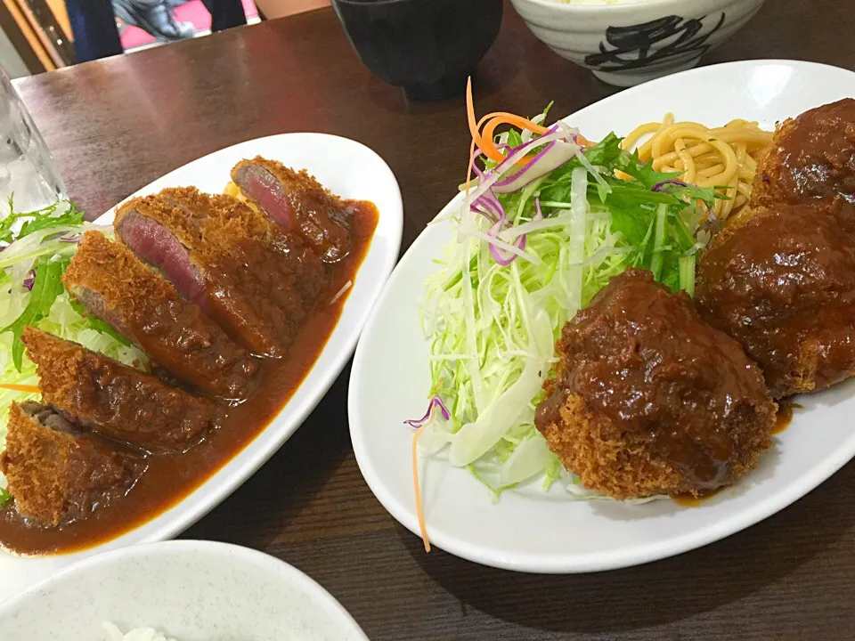 洋食の朝日 ビフカツとクリームコロッケ|うえのぶさん