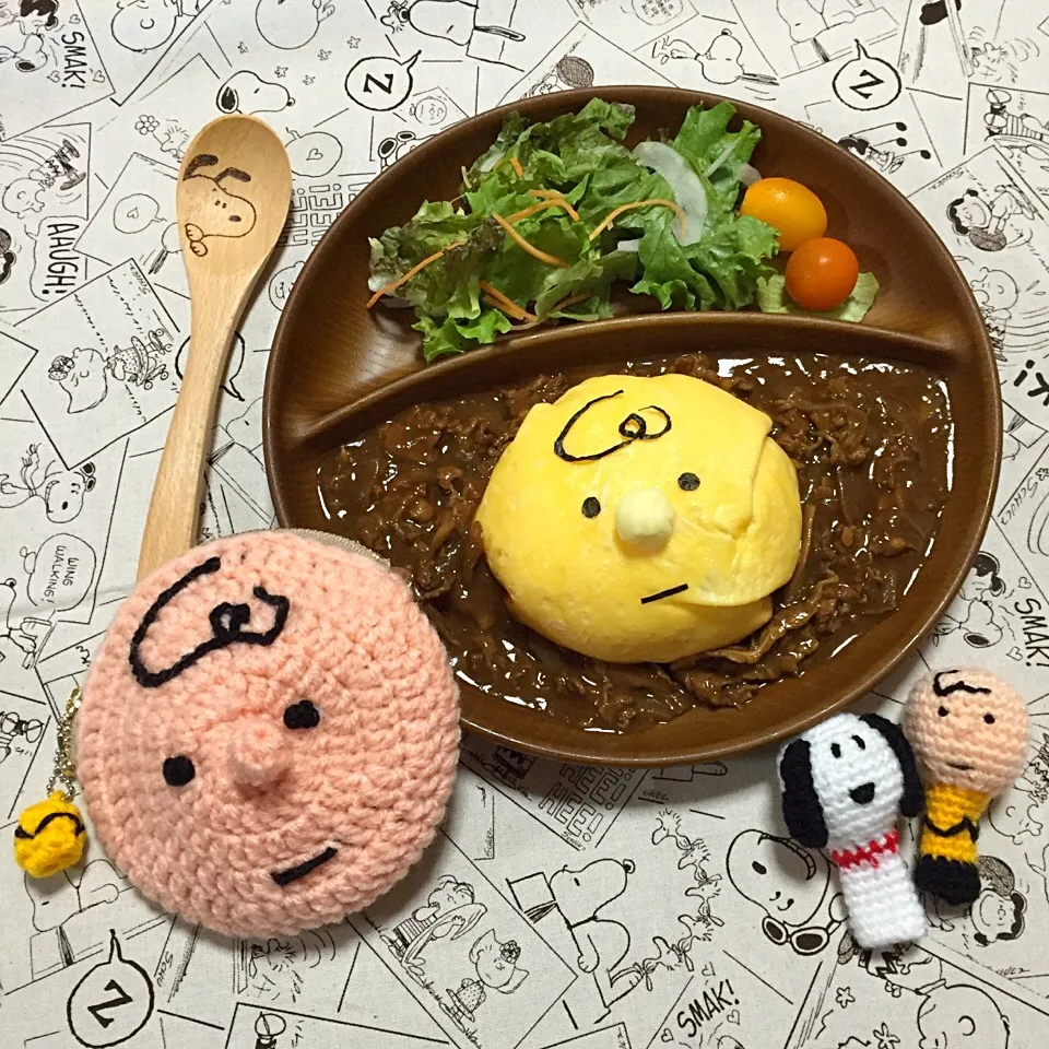 Snapdishの料理写真:チャーリーブラウン オムハヤシ|namimoさん