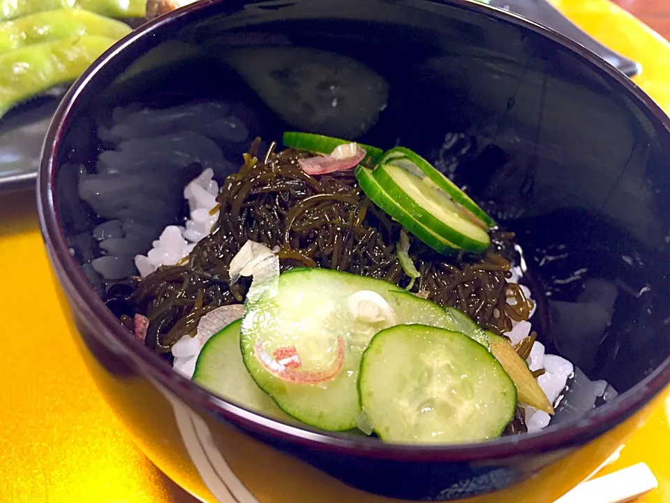 海蘊の冷雑炊 茗荷・生姜・胡瓜添え|石田 雅史さん