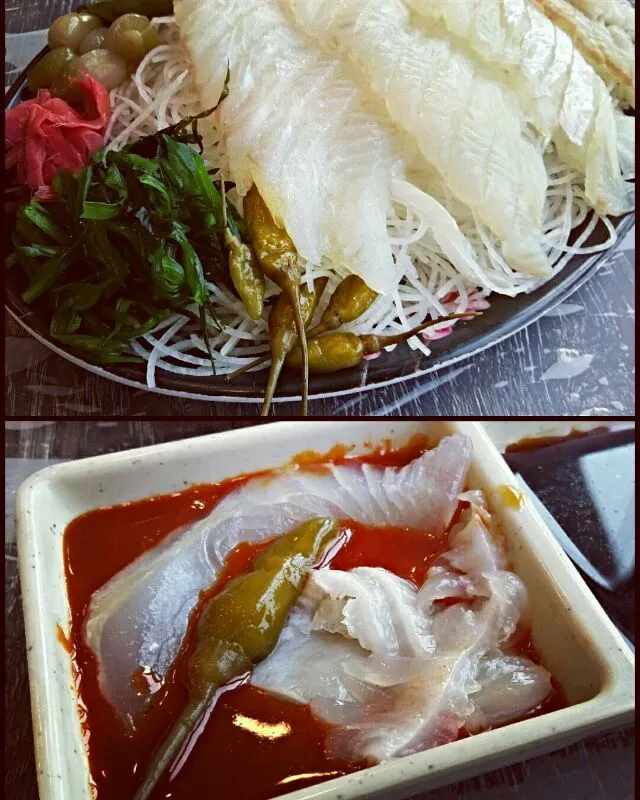 fluke Sashimi @ Noryangjin Fish Market|steven z.y.さん