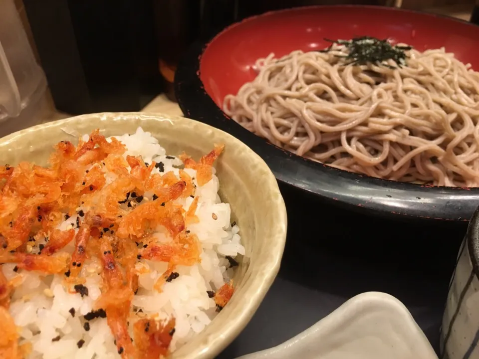 ざるそばと、桜エビ丼|Agaricusさん