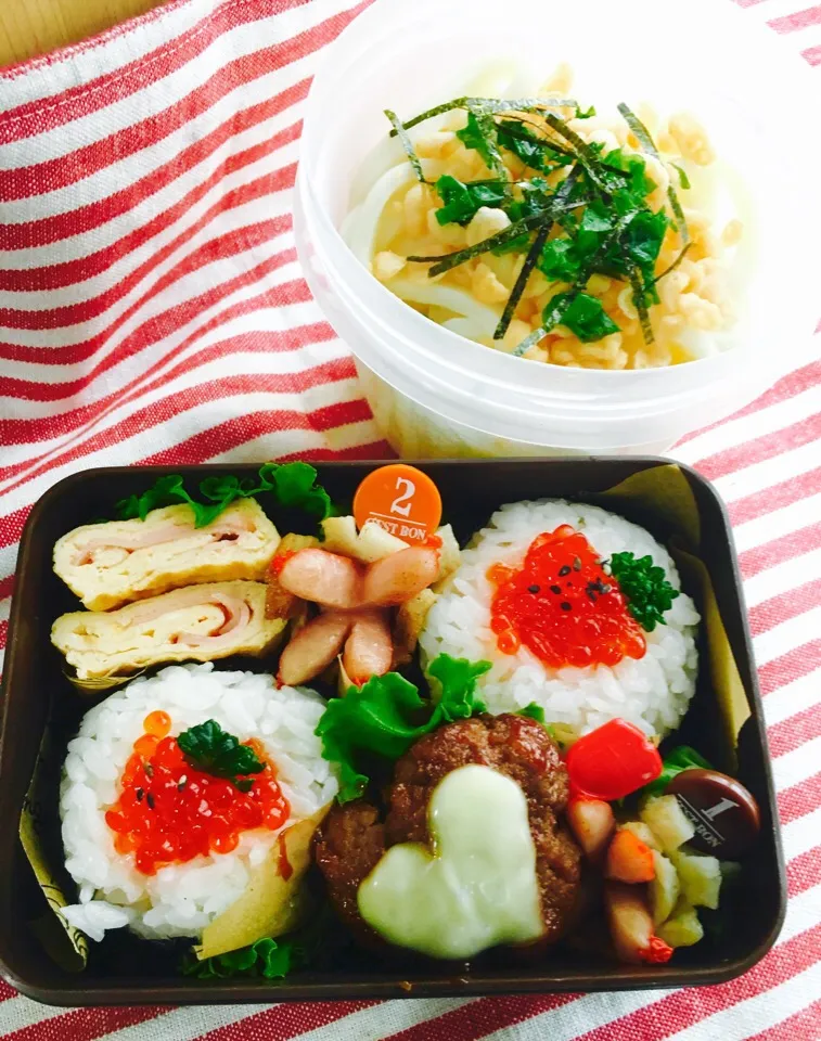 Snapdishの料理写真:水曜日弁当...♪*ﾟ今日は練習試合⚾️冷やしたぬきうどん|uecoさん