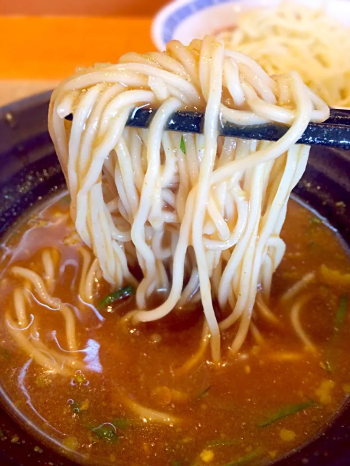 Snapdishの料理写真:冷やしカレーつけ麺の麺@柴崎亭|morimi32さん