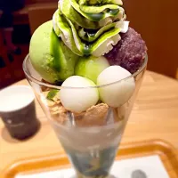 Snapdishの料理写真:nana's green tea抹茶白玉パフェ|もちゆみさん