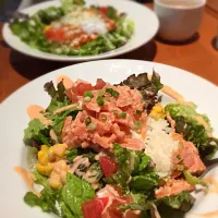 Snapdishの料理写真:猿カフェランチ サーモンのロコモコかタコライス|もちゆみさん