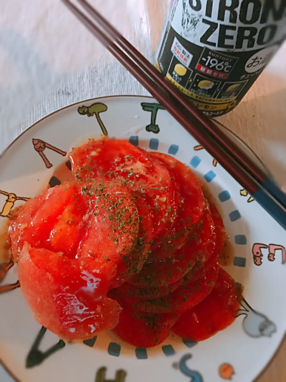 Snapdishの料理写真:晩酌〜🍾冷しトマト🍅|しろこ🐾໊さん