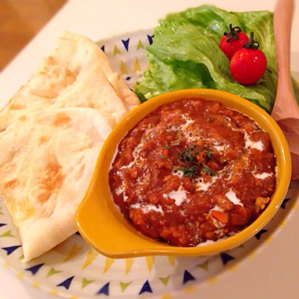 Snapdishの料理写真:我が家のキーマカレー＜ひき肉カレー＞♡ by ぱりぱりいちご|ららさん