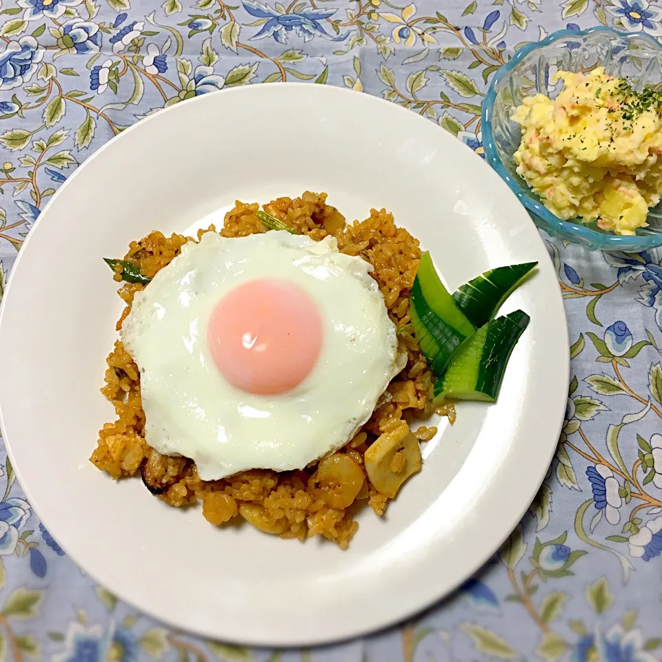 🇮🇩ナシゴレンとポテトサラダ🏵|おかんさん