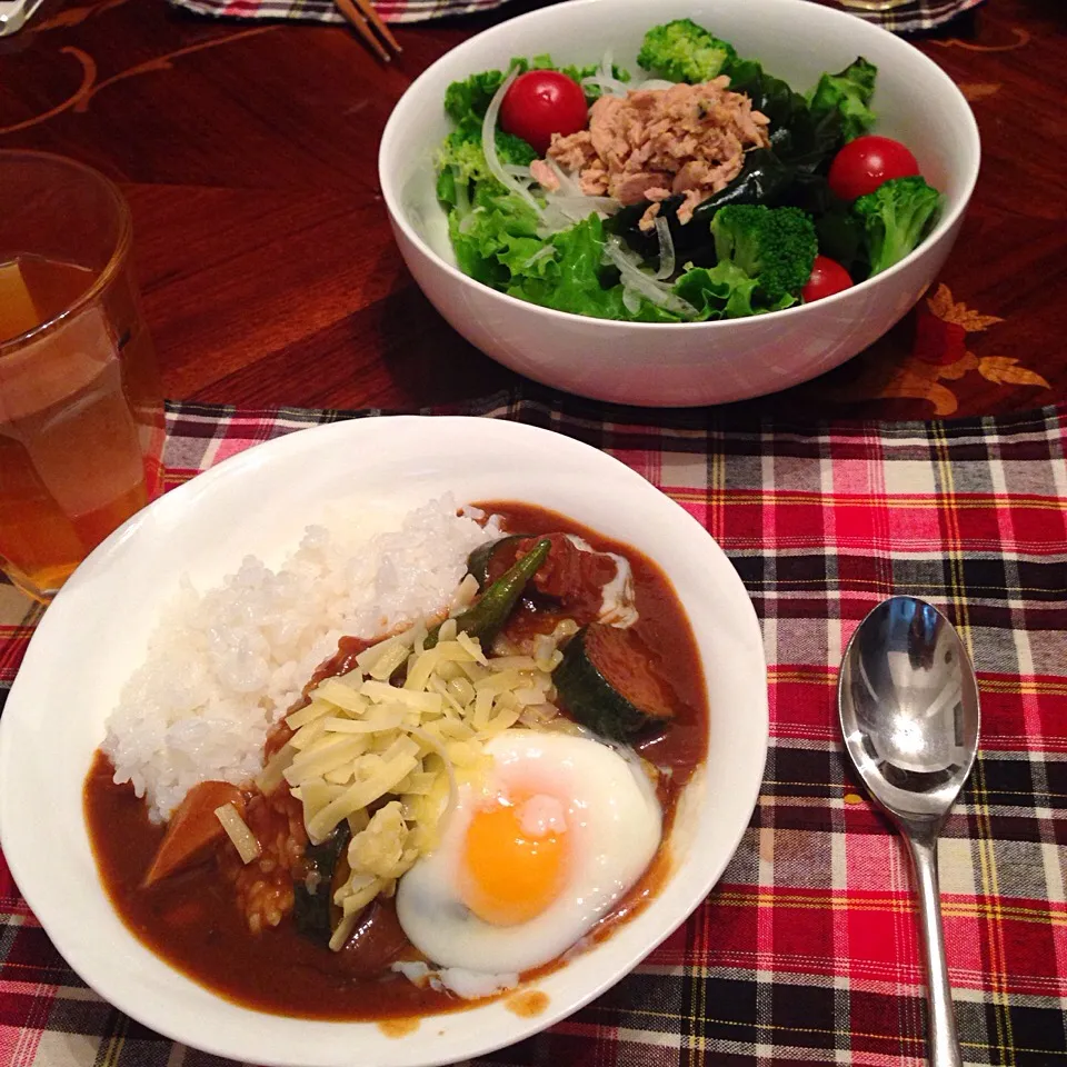 今日の晩御飯(๑´ڡ`๑)夏野菜カレー|ちゃたままさん