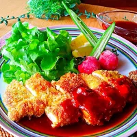 カレー味の鶏むねチキンカツ🌺|あこベジフルさん