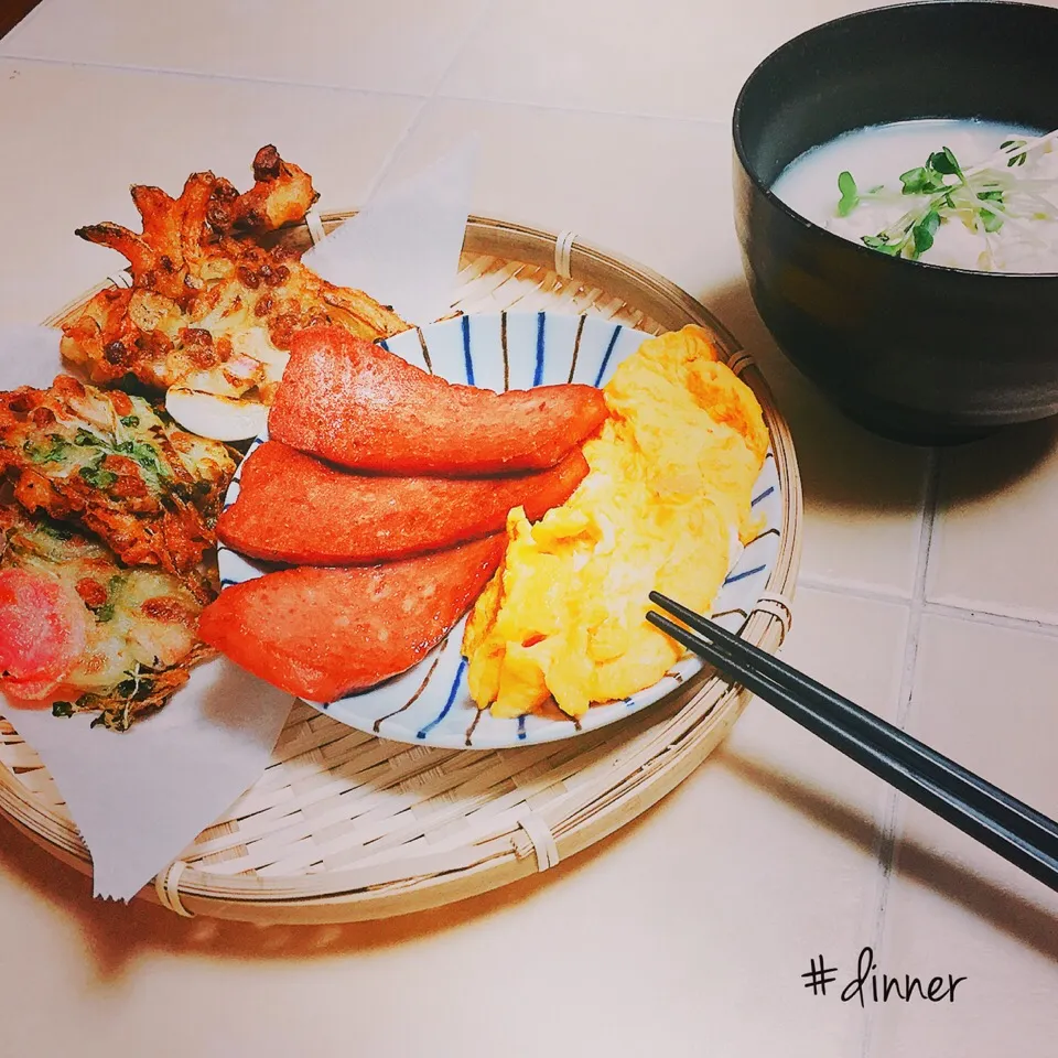 ポークたまごと納豆かき揚げ。|yue nkmrさん