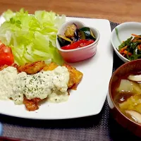 ☆チキン南蛮
☆夏野菜の梅マリネ
☆ピーマンとにんじんのきんぴら炒め
☆キャベツとしいたけのお味噌汁|なべちゃんさん