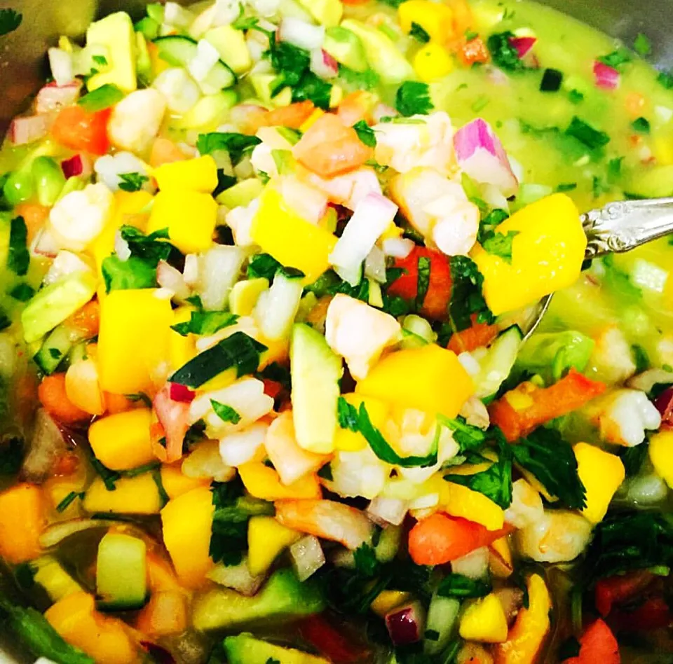 Mango Cucumber Shrimp Ceviche|🌺IAnneさん