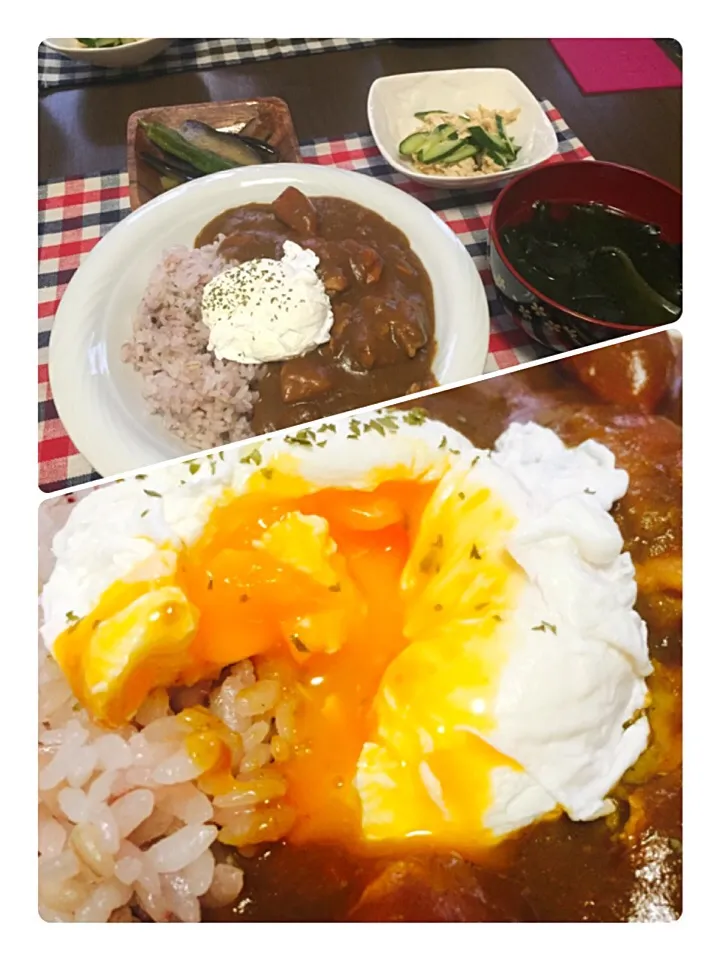 カレー＆ポーチドエッグ🍳|gtuさん