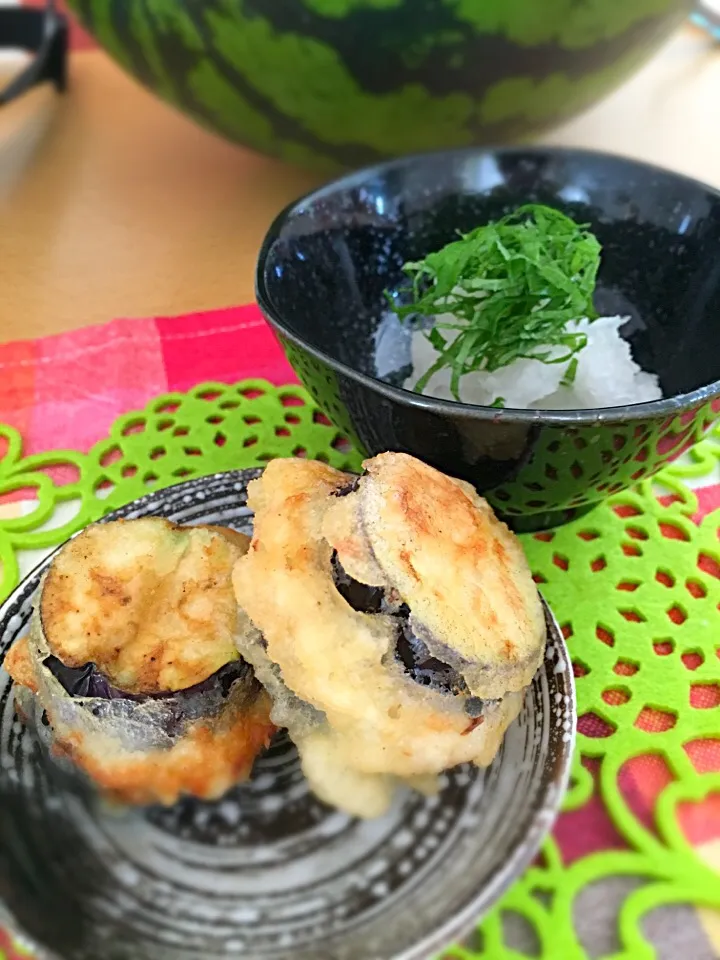 茄子のひき肉とじ💙大根おろしのめんつゆでさっぱりと☆*:.｡. o(≧▽≦)o .｡.:*☆|アリエッティさん