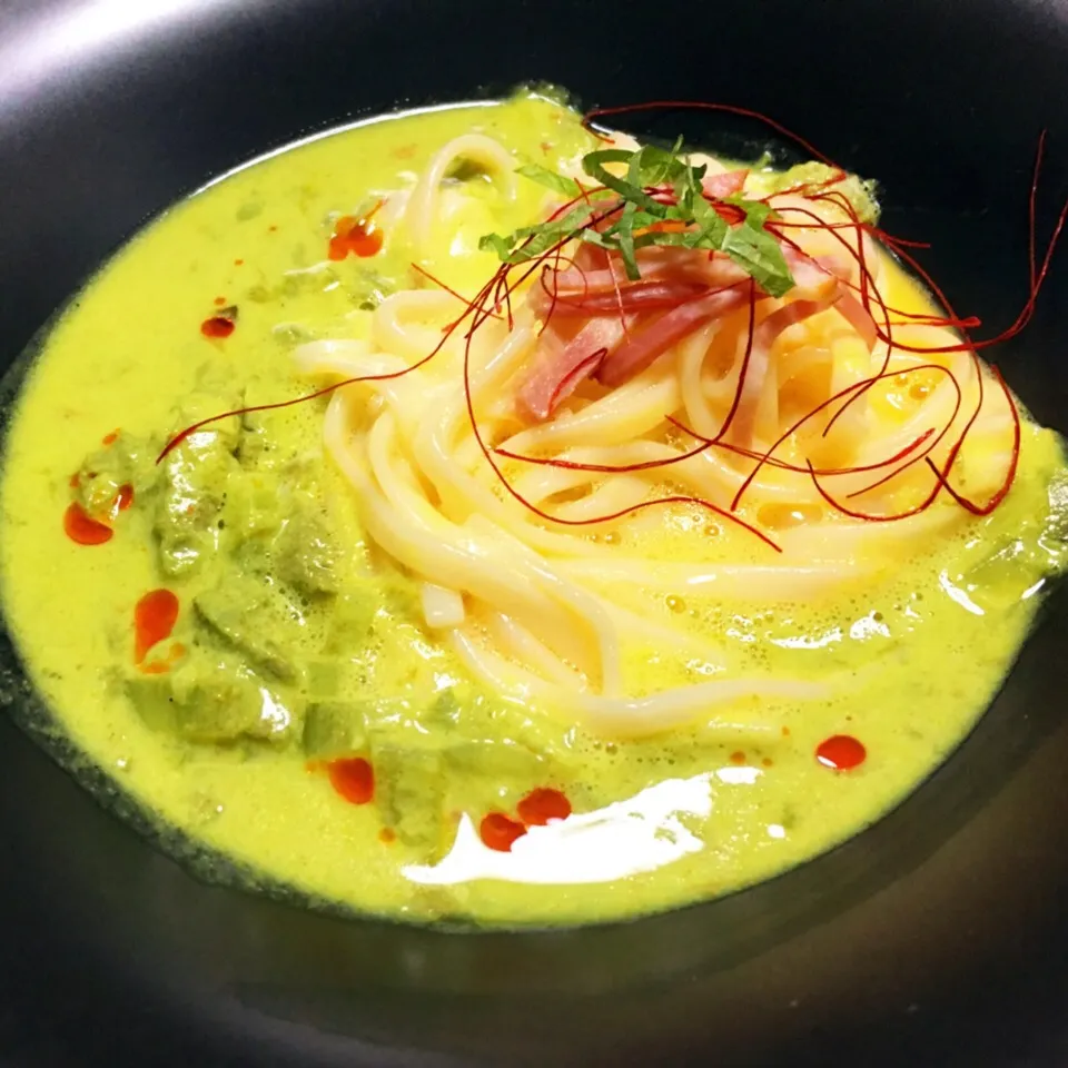 グリーンカレーの冷たいぶっかけ饂飩（＾◇＾）|いーのさん