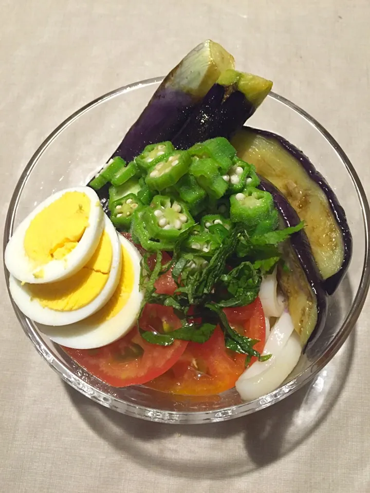 Snapdishの料理写真:夏野菜の冷うどん|まりこさん