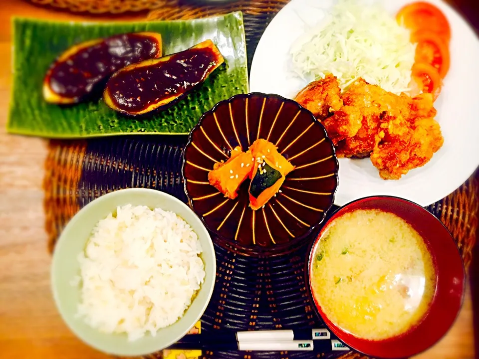 ナスの田楽&カボチャの煮物&唐揚げ🍴|成瀬由佳さん