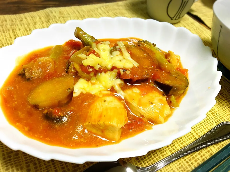 鶏胸肉のトマト煮込み|もひらさん