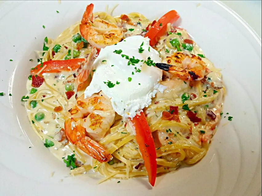 frilled shrimp carbonara....|chef Charlesさん