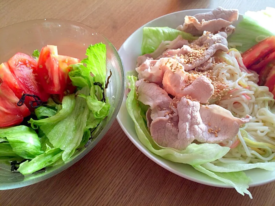 さっぱり冷しゃぶ素麺
レタス塩昆布サラダ|pumeさん